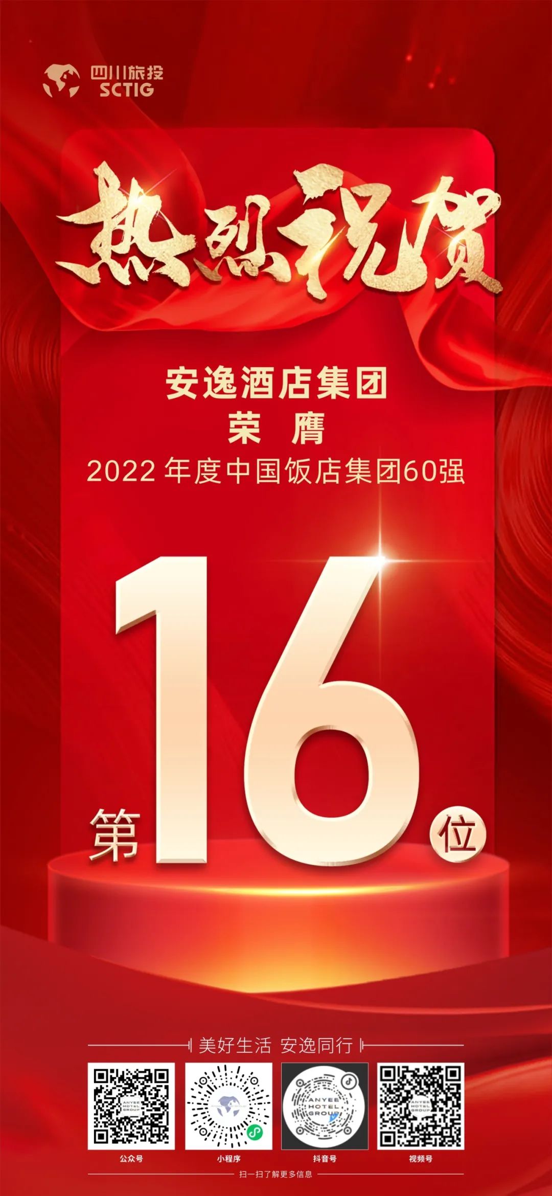 四川J9直营集团集团荣膺“2022年度中国饭店集团60强”